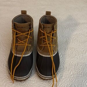 Eddie Bauer Tan and Black Lace-Up Boots